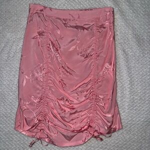 Skylar + Madison Pink Floral Ruched Skirt